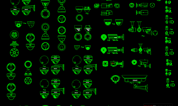 18.Security Camera AutoCAD Blocks
