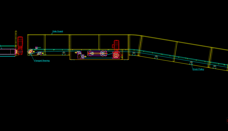 2.Conveyor Belt Autocad Drawing Free Download