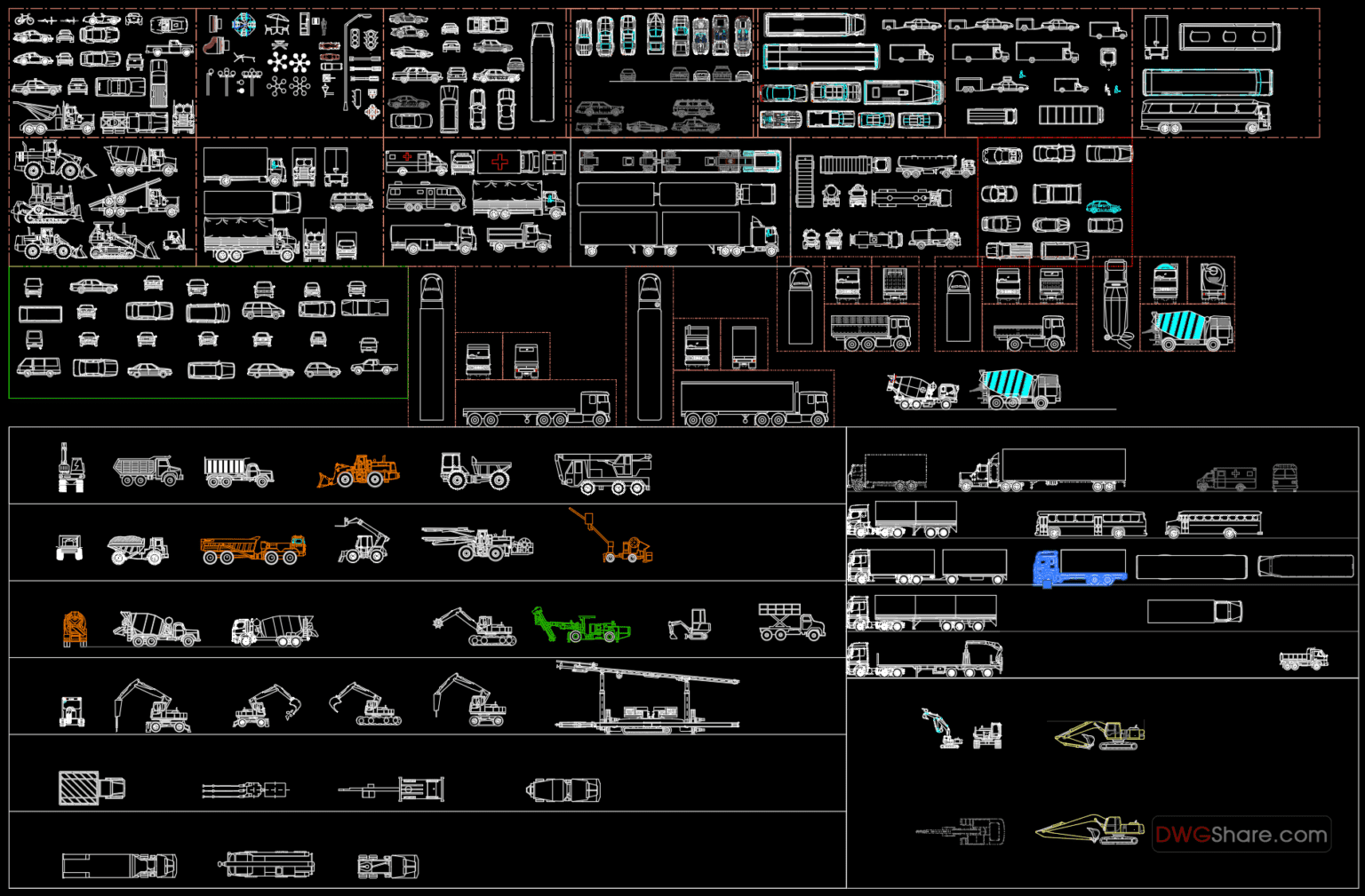 20.Vehicles and Car AutoCAD blocks free download