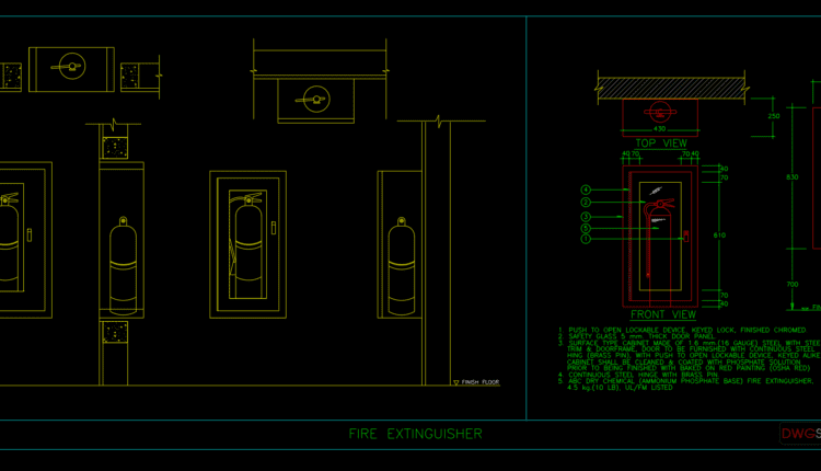 21.Fire Extinguisher Cabinets Cad Blocks