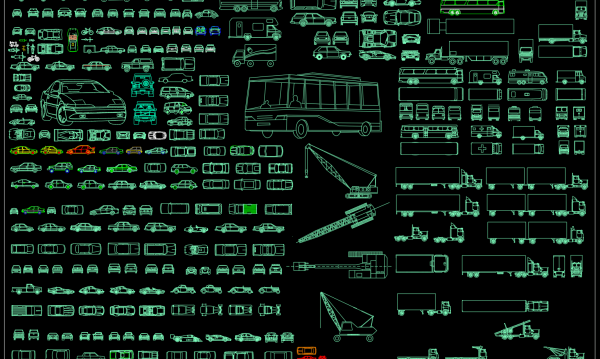 21.Transportation Car Vehicles And Lorries AutoCAD blocks free download