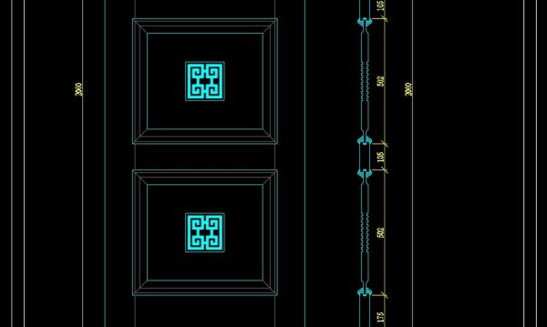253. Autocad Wooden Door free download