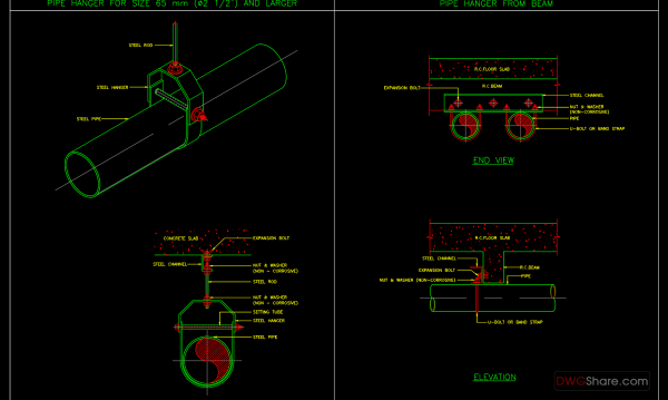 26.Pipe Hanger Autocad Drawing