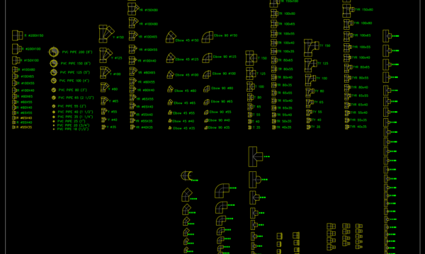 3.PVC Pipe And Fitting AutoCAD Blocks
