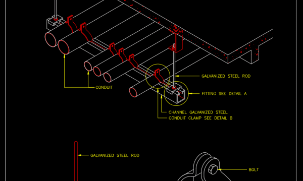 33.Conduit Support AutoCAD Blocks