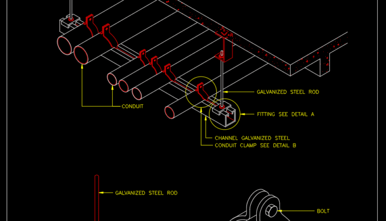 33.Conduit Support AutoCAD Blocks