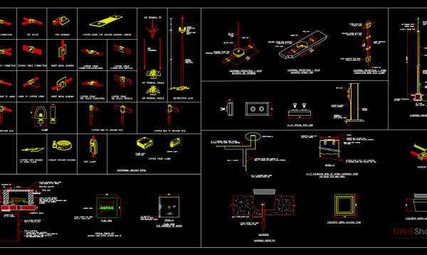 35.Lightning Rod AutoCAD Blocks