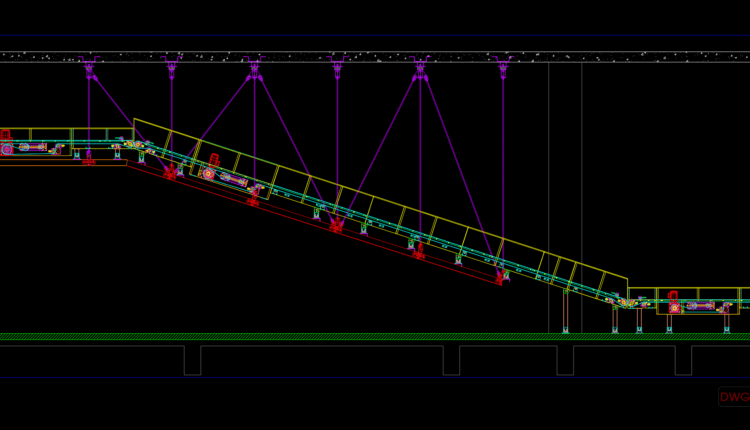 4.Hanging Conveyor Belt Autocad Drawing Free Download