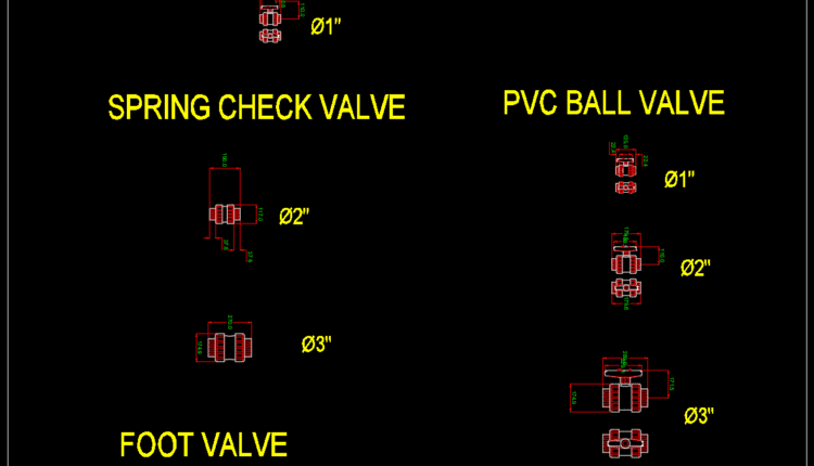 6.PVC Ball Valve AutoCAD Blocks