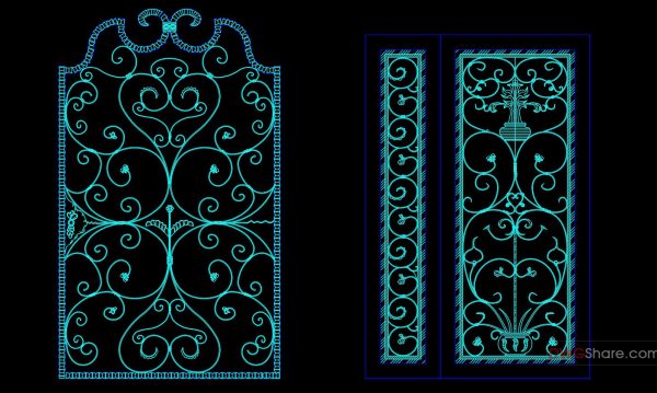 73.Gate design AutoCAD blocks free download