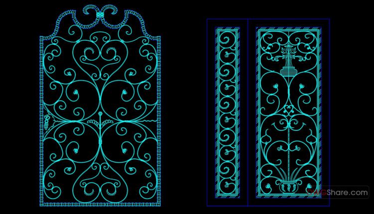 73.Gate design AutoCAD blocks free download