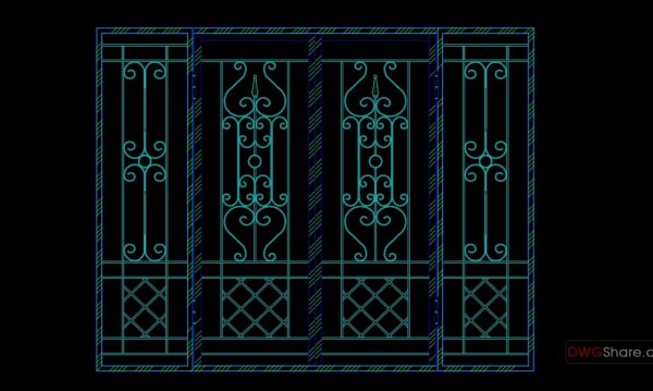 74.Gate design AutoCAD blocks free download