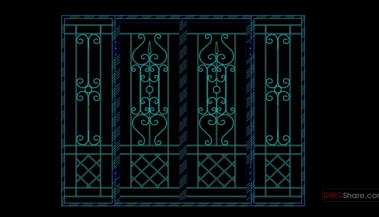 74.Gate design AutoCAD blocks free download