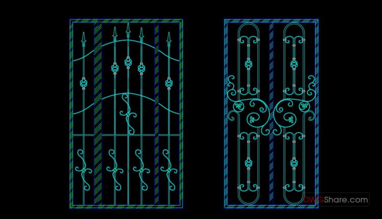 75.Gate design AutoCAD blocks free download