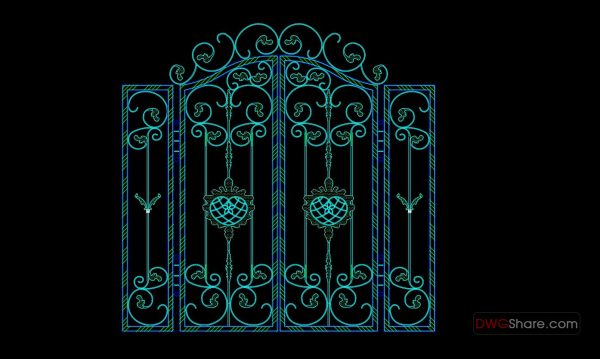 76.Gate design AutoCAD blocks free download