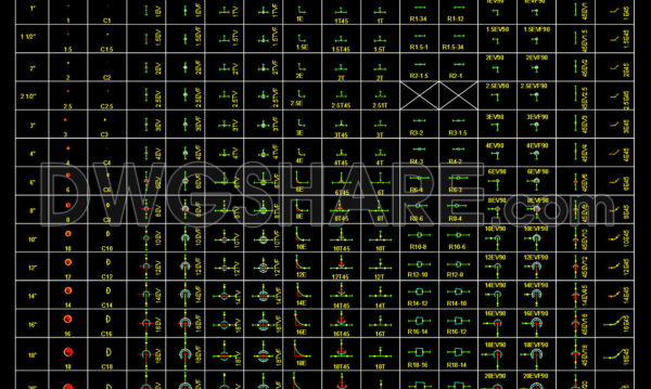 8.Pipe fitting 2d CAD Block Free Download