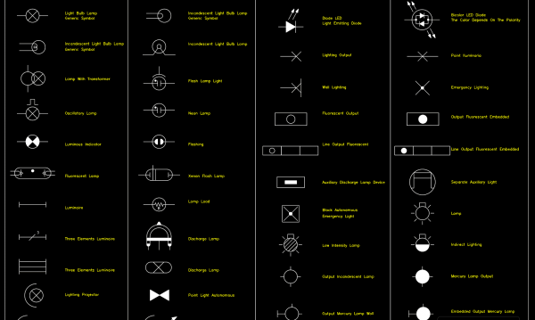 4 years ago 576399.Electric Lighting Symbols CAD Blocks