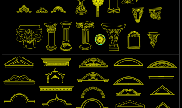92.Neoclassical Style Decor CAD Design Elements