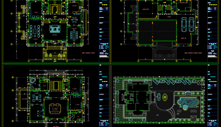 Classic Villa 2d AutoCAD Full File Free Download (1)