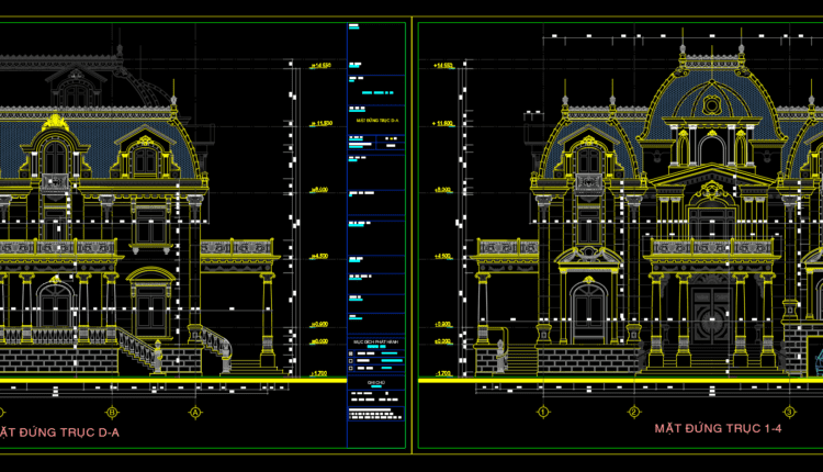 Classic Villa 2d AutoCAD Full File Free Download (3)