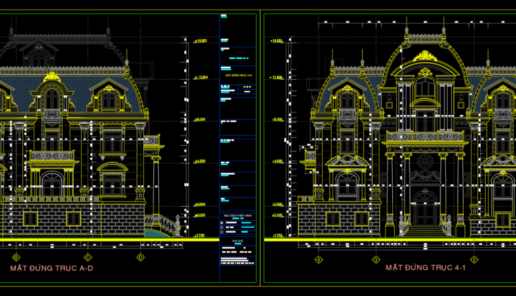 Classic Villa 2d AutoCAD Full File Free Download (4)