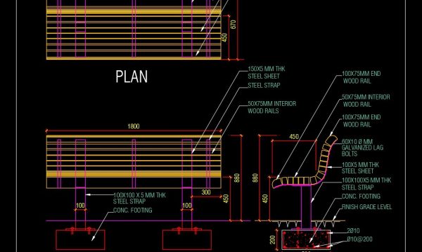 4 years ago
                

                
             1,26810.Wooden Seating Typical Section Detail CAD
