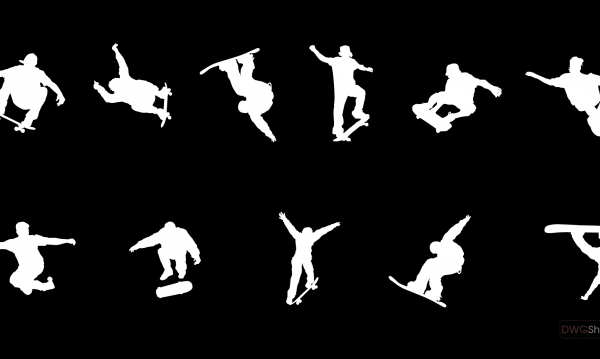 15.Skateboard People CAD Blocks