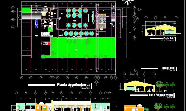 20.Party Room Layout Plan and Elevation CAD