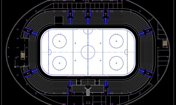 21.Hockey Arena Layout Plan CAD