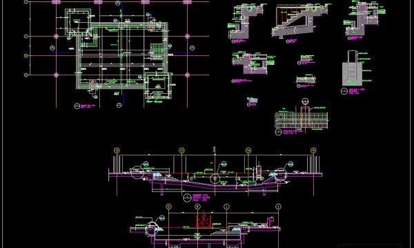 23.Swimming Pool Elevation and Sections Details CAD