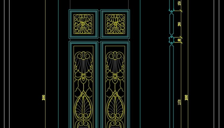 271. Autocad Wooden Door free download