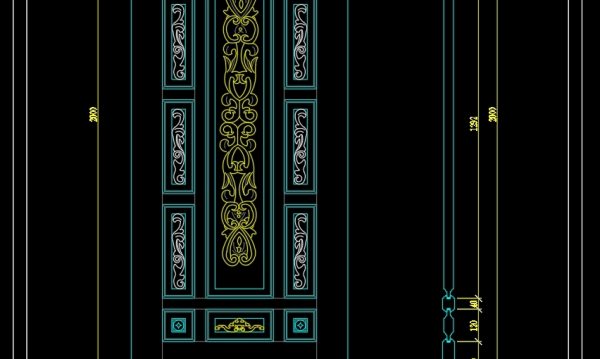 274. Autocad Wooden Door free download