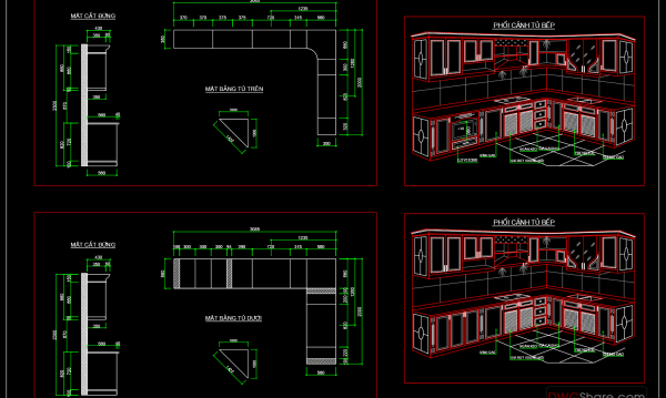 39.Traditional kitchen cupboard, kitchen cabinets autocad drawing