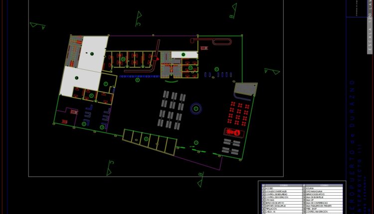 3D Airport Terminal Autocad DWG File