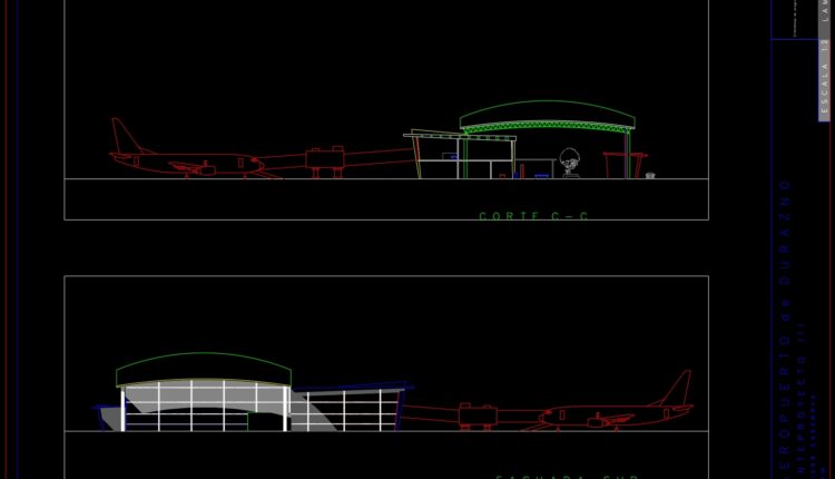 3D Airport Terminal Autocad DWG File