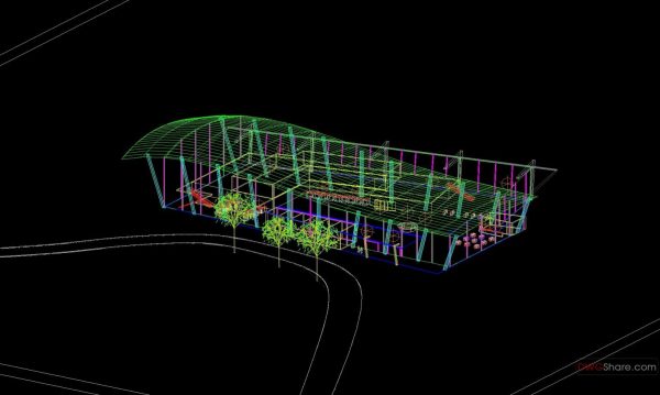 3D Airport Terminal Autocad DWG File