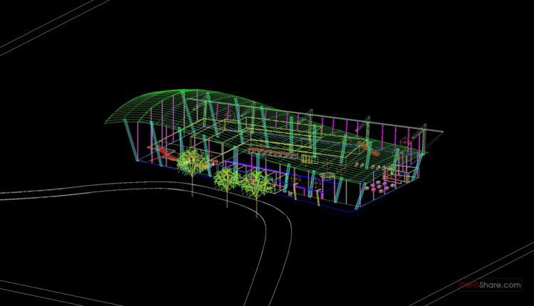3D Airport Terminal Autocad DWG File