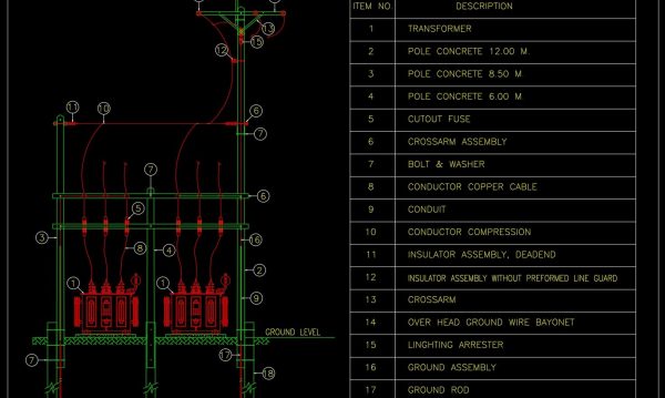 42.Transformer Installation AutoCAD Blocks