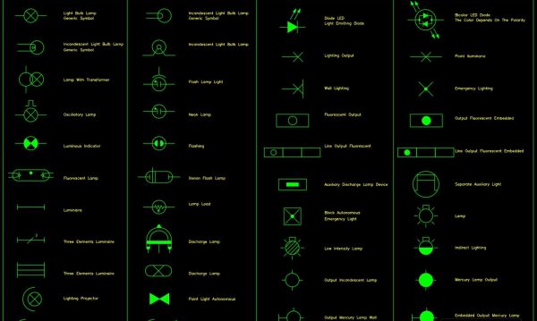 57.Electric Lighting Symbols CAD