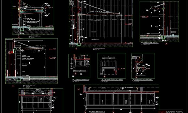 6.Factory Canopy Elevation and Sections Details CAD