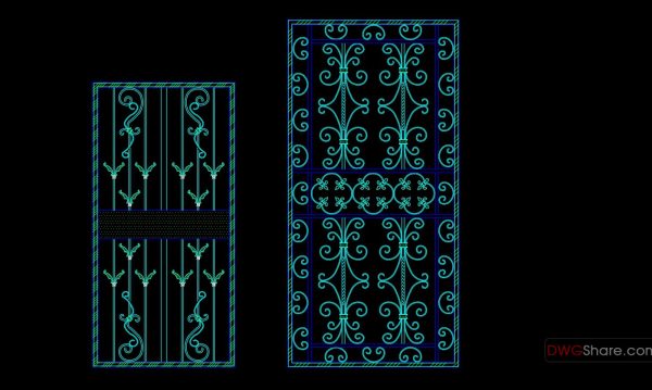 77.Gate design AutoCAD blocks free download