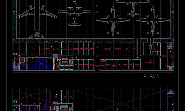 Aircraft Maintenance Hangar Plan Autocad DWG File