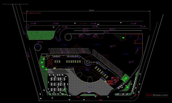 Bus Station Layout Plan AutoCAD File DWG