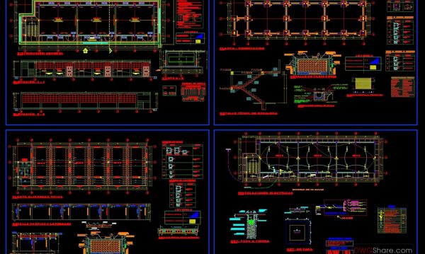 Classrooms Structural and Electrical Details AutoCAD File Free Download