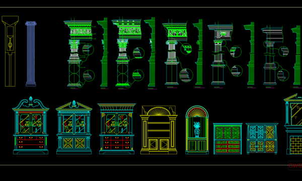 102.Neoclassical Style Decor CAD Design Elements