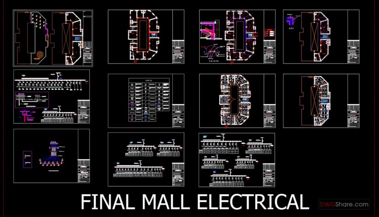 16.Mall Project Electrical Lighting Plans Cad