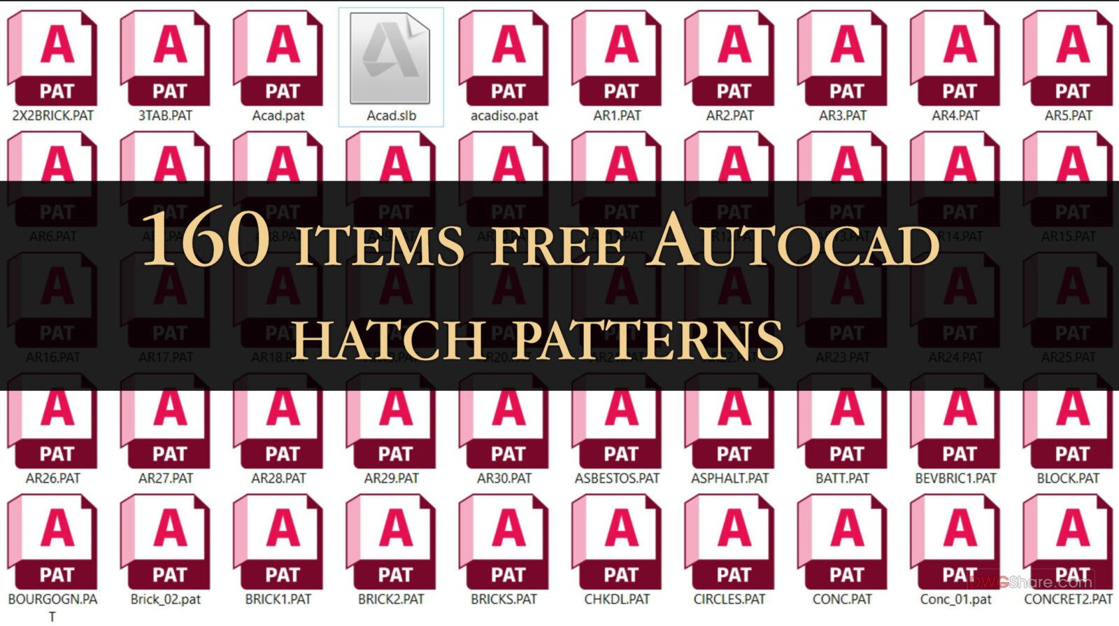 160 items free Autocad hatch patterns