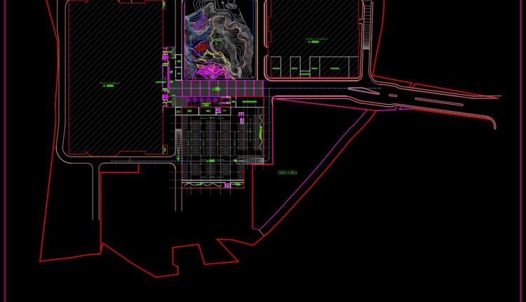 22.Cad File of Factory Access Roads For Free Download