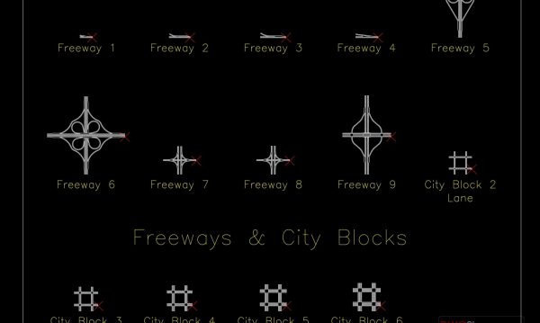 24.Cad File of Freeways and City For Free Download