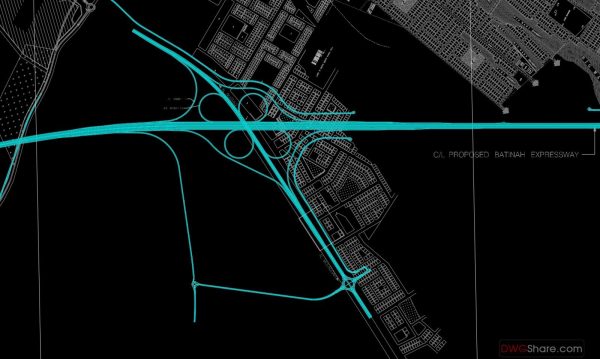 25.Cad File of Full Cloverleaf Interchange For Free Download